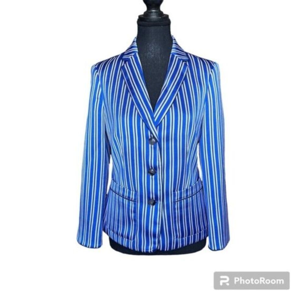 Banana Republic Blue and White Blazer Size 4 NWT